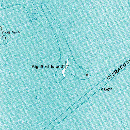 Topographic Map of Big Bird Island, TX