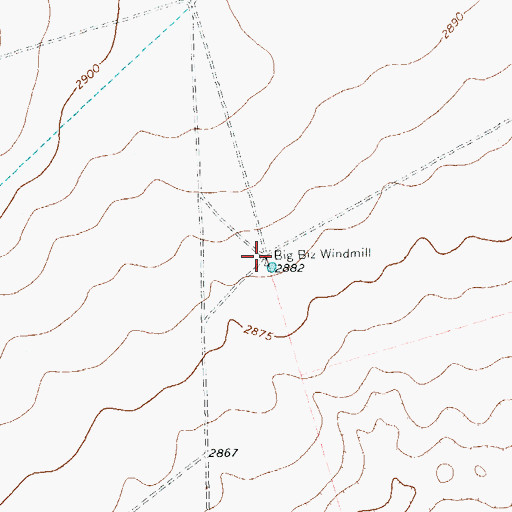 Topographic Map of Big Biz Windmill, TX