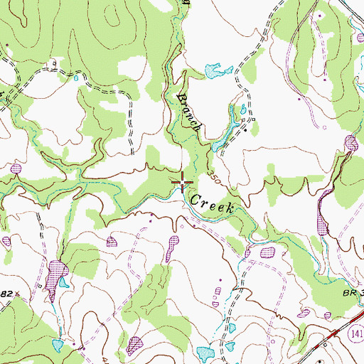 Topographic Map of Big Branch, TX