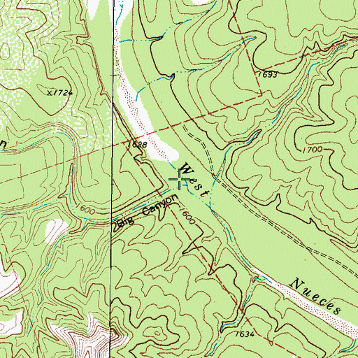 Topographic Map of Big Canyon, TX