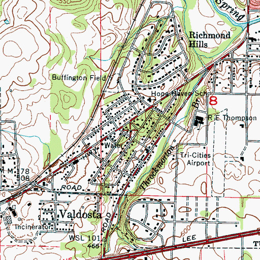 Topographic Map of Valdosta Baptist Church, AL
