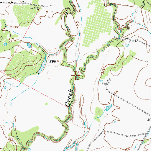 Topographic Map of Big Fivemile Creek, TX