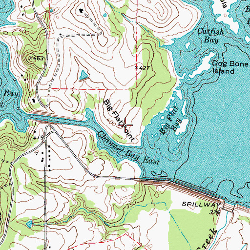 Topographic Map of Big Flat Point, TX