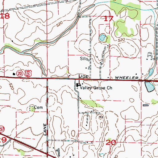 Topographic Map of Valley Grove, AL