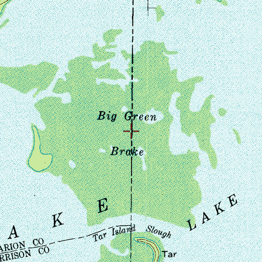 Topographic Map of Big Green Break, TX