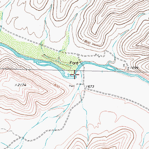 Topographic Map of Big Hackberry Canyon, TX