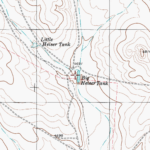Topographic Map of Big Heiser Tank, TX