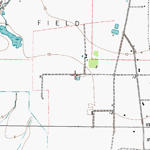 Topographic Map of Big Hill Oil Field, TX