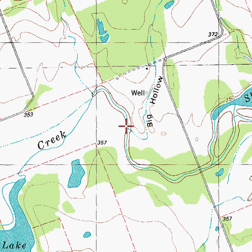Topographic Map of Big Hollow, TX