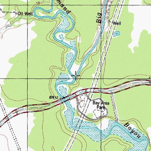 Topographic Map of Big Island Slough, TX