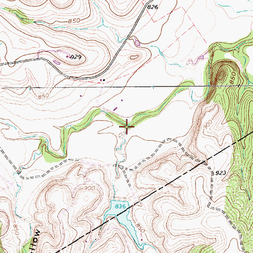 Topographic Map of Big Kid Hollow, TX