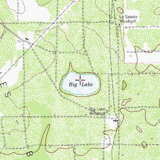Topographic Map of Big Lake, TX