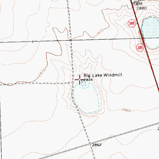 Topographic Map of Big Lake Windmill, TX