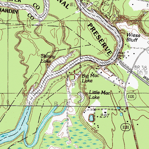 Topographic Map of Big Mac Lake, TX