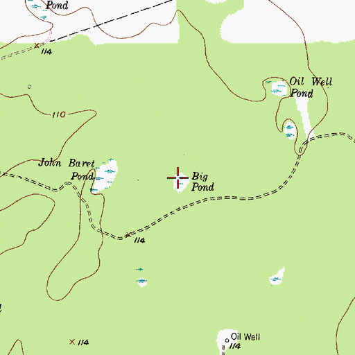 Topographic Map of Big Pond, TX