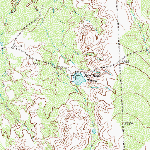 Topographic Map of Big Red Tank, TX