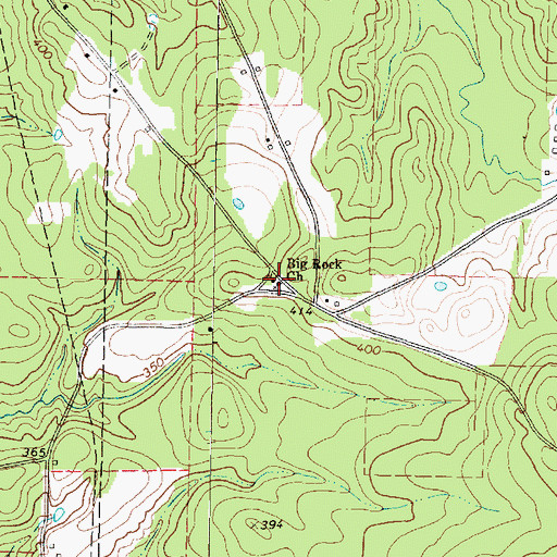 Topographic Map of Big Rock Church, TX
