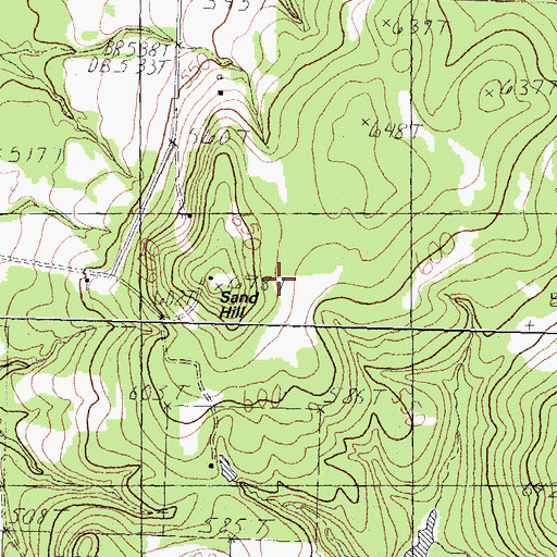 Topographic Map of Big Rock Church, TX