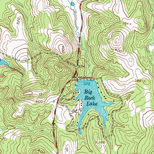 Topographic Map of Big Rock Lake, TX