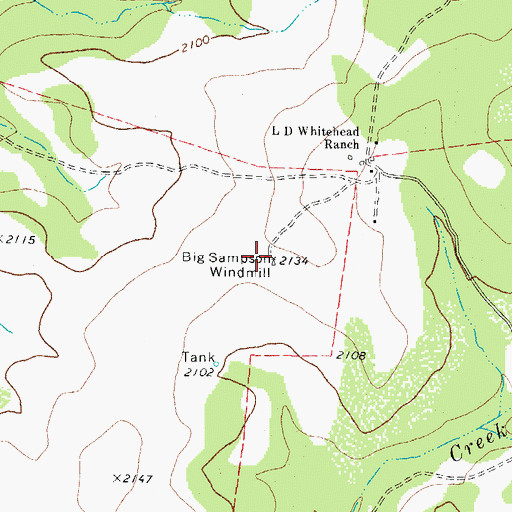 Topographic Map of Big Sampson Windmill, TX