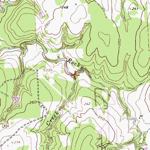 Topographic Map of Big Sandy Creek, TX