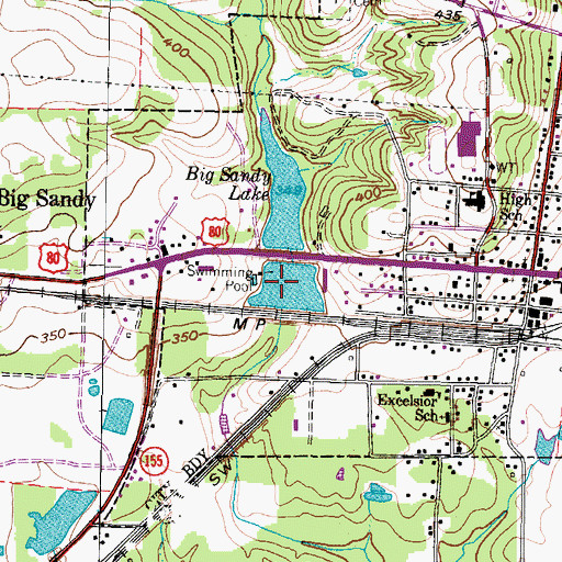Topographic Map of Big Sandy Lake, TX