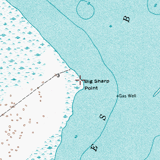 Topographic Map of Big Sharp Point, TX