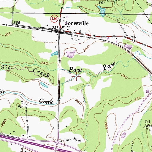 Topographic Map of Big Sis Creek, TX