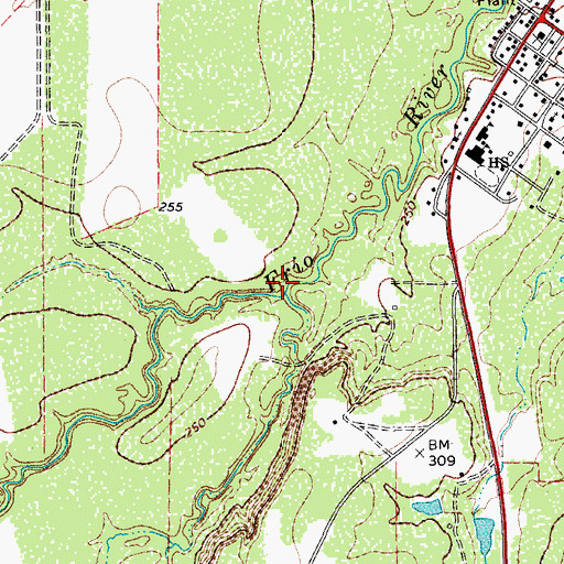Topographic Map of Big Slough, TX