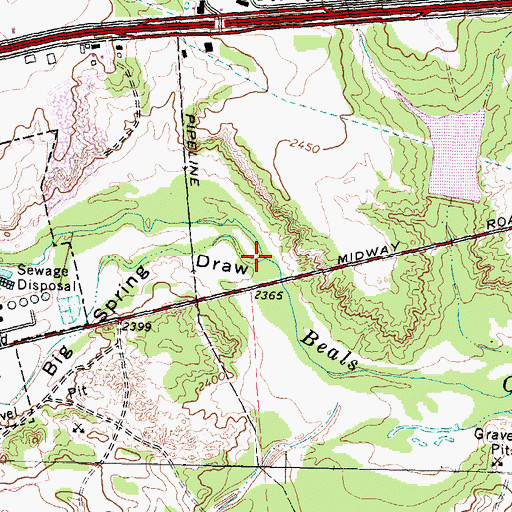 Topographic Map of Big Spring Draw, TX