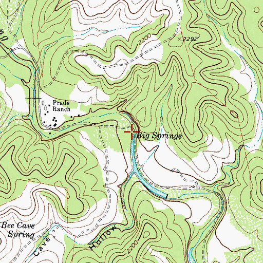 Topographic Map of Big Springs, TX
