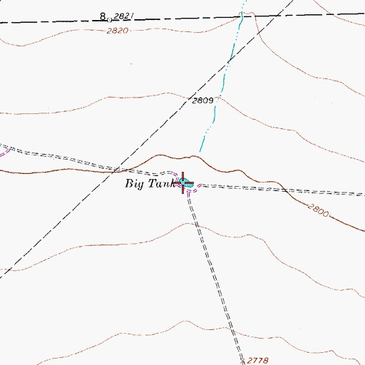 Topographic Map of Big Tank, TX
