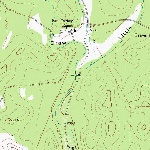 Topographic Map of Big Turney Draw, TX