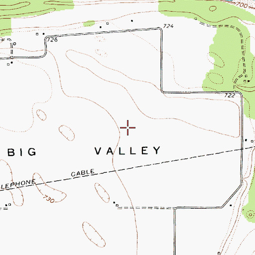Topographic Map of Big Valley, TX
