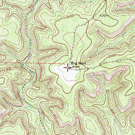 Topographic Map of Big Well, TX