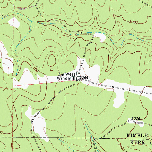 Topographic Map of Big West Windmill, TX