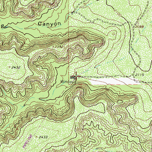 Topographic Map of Big Windmill, TX