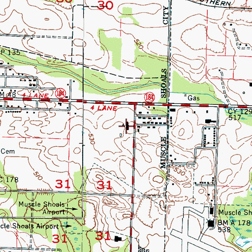 Topographic Map of Webster Elementary School, AL