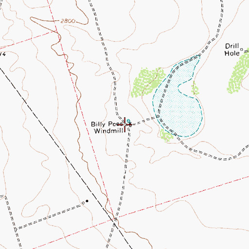 Topographic Map of Billy Pees Windmill, TX