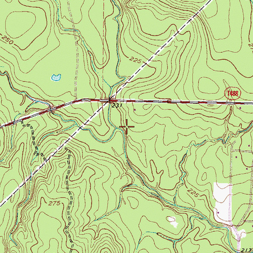 Topographic Map of Birch Creek, TX