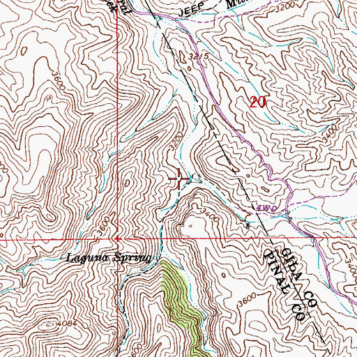 Topographic Map of Walnut Canyon, AZ