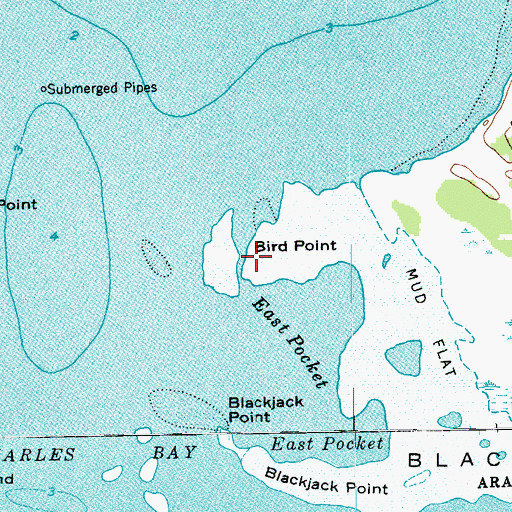Topographic Map of Bird Point, TX