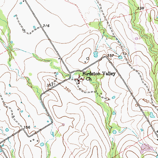 Topographic Map of Birdston Valley Church, TX