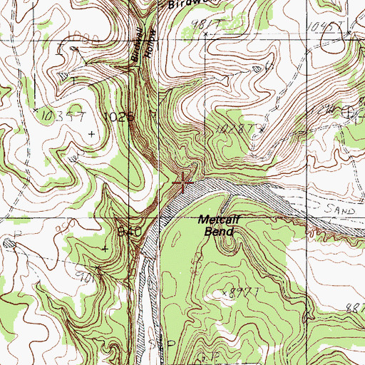 Topographic Map of Birdwell Hollow, TX