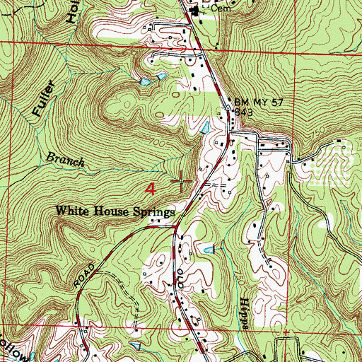 Topographic Map of White House Spring, AL