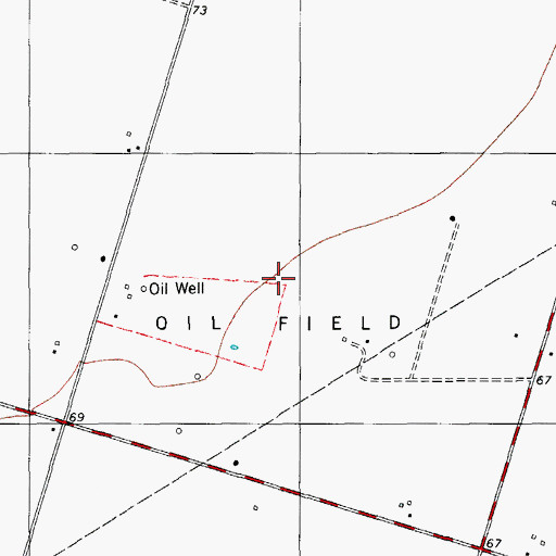 Topographic Map of Bishop Oil Field, TX