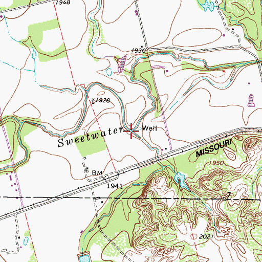 Topographic Map of Bitter Creek, TX