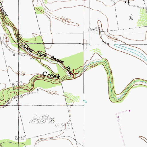 Topographic Map of Bitter Creek, TX