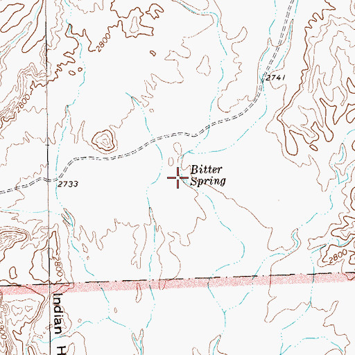 Topographic Map of Bitter Spring, TX