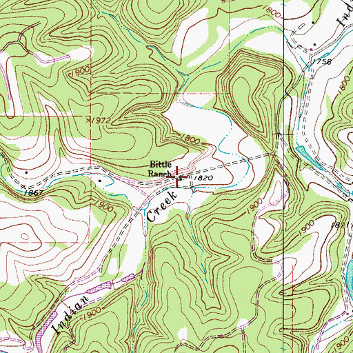Topographic Map of Bittle Ranch, TX